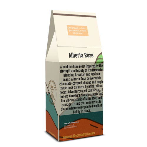 Smooth medium roast Alberta Rose coffee
